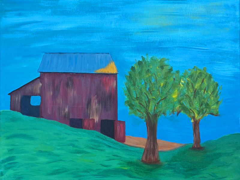 barn with landscape